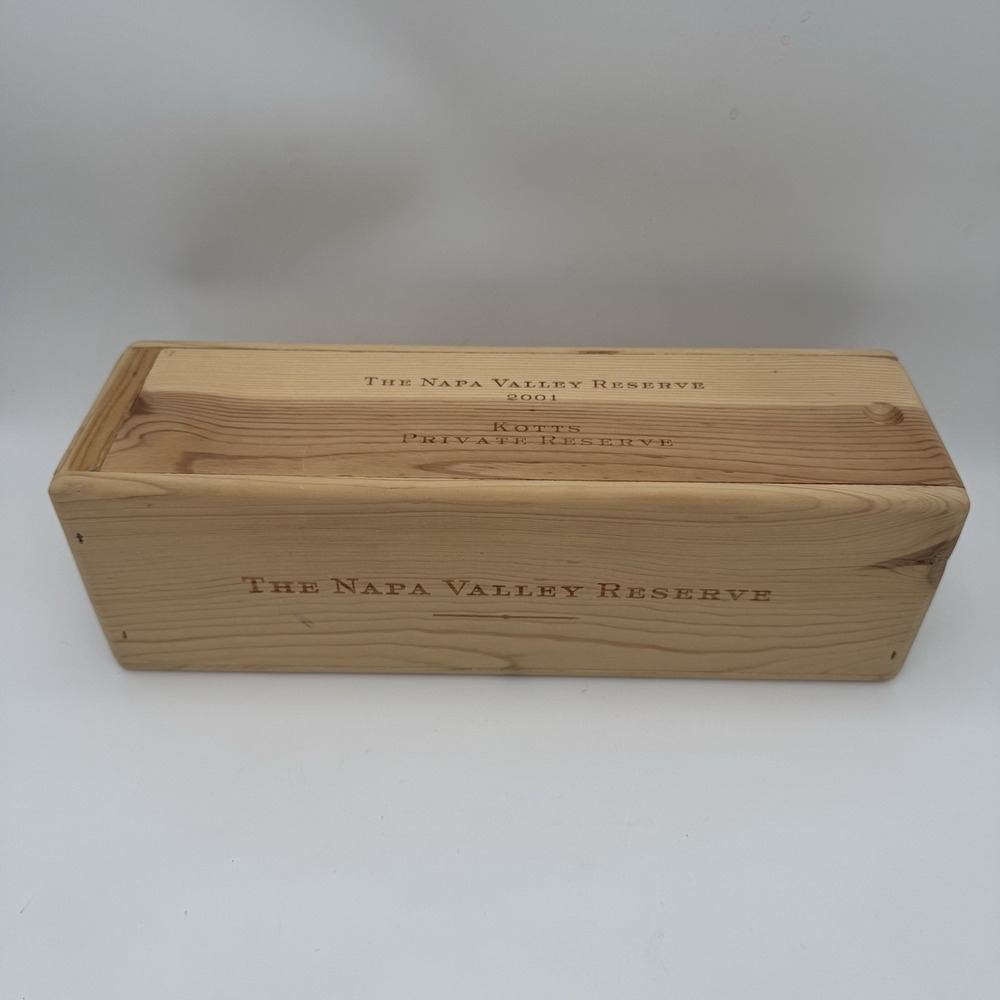 Napa Valley Reserve 2001 Kotts Private Reserve Wooden Wine Box Wood Lid Engraved